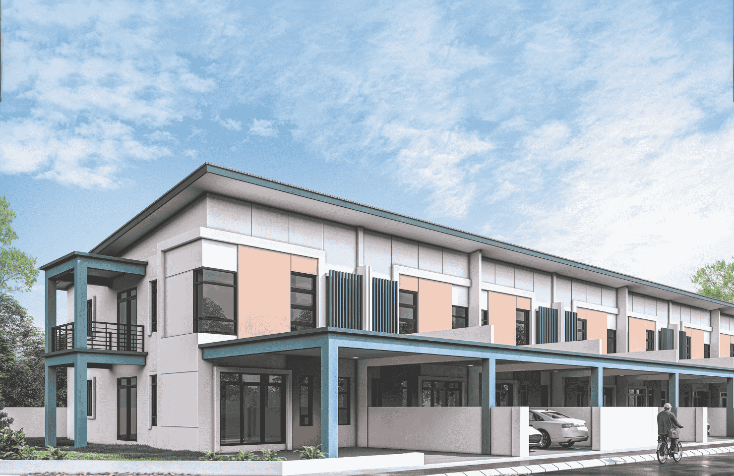 Double Storey Terrace House illustration