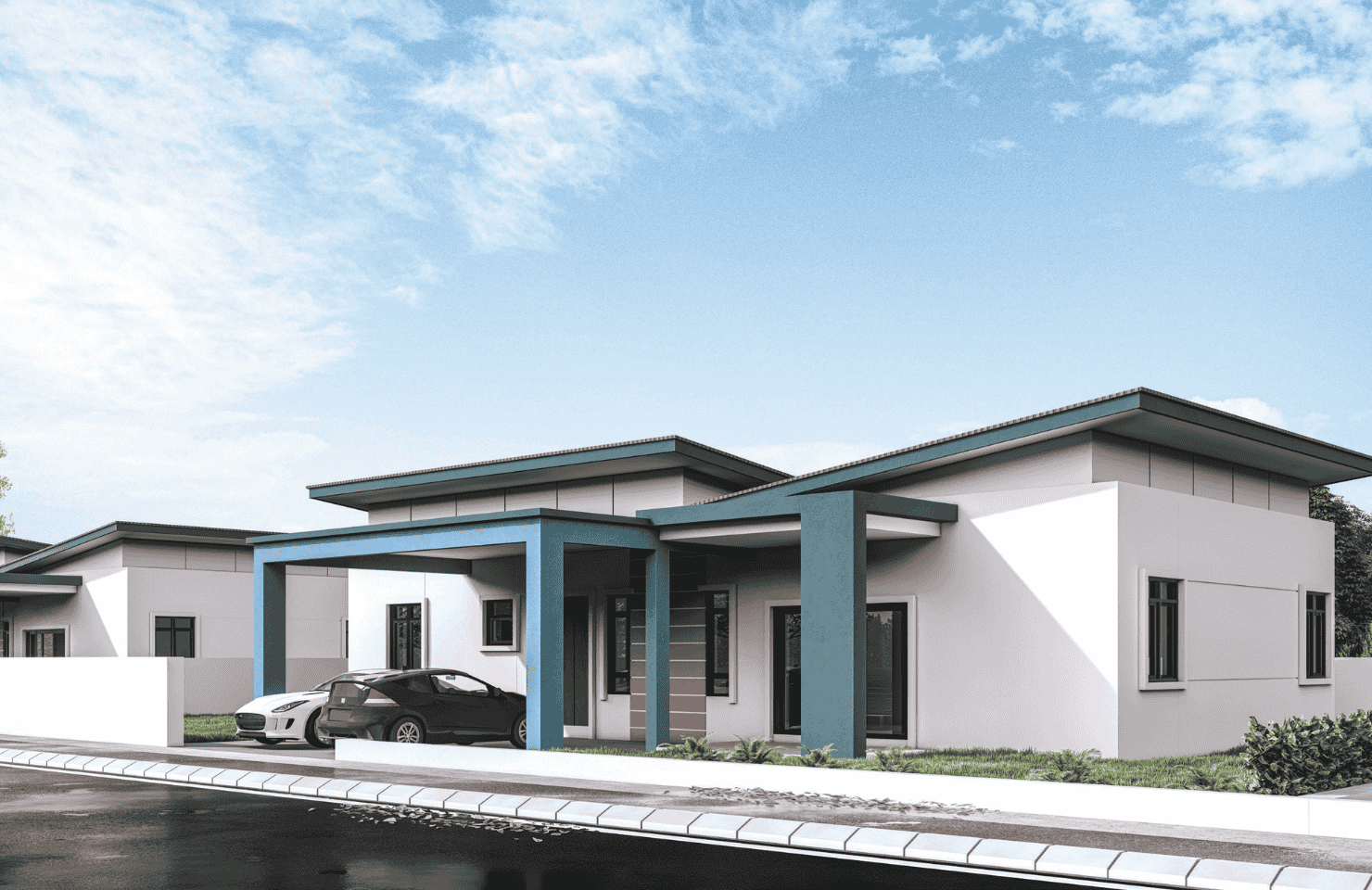 single-storey bungalow house illustration
